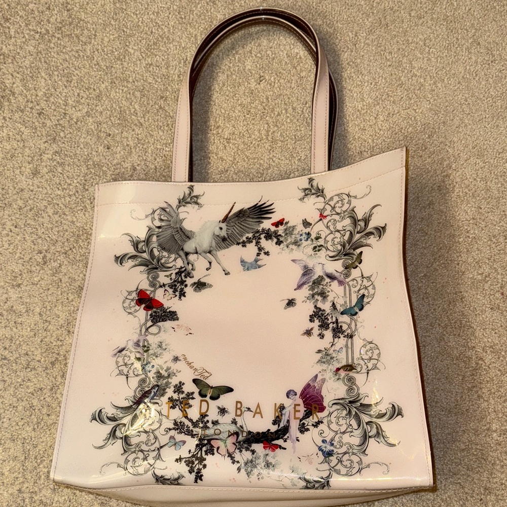 Ted Baker Cream and Multicolor Graphic Tote